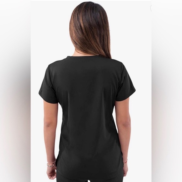 NWT New Adar Pro Sweetheart V-Neck Scrub Top, black color Size XL - Picture 2 of 16